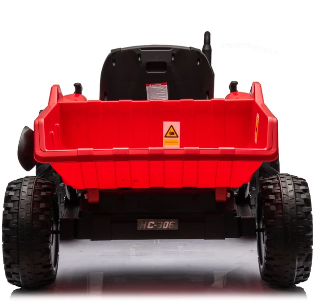 Lean Cars Akumuliatorinis traktorius su priekaba HC-306, raudonas, 24V
