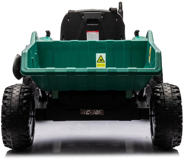 Lean Cars Akumuliatorinis traktorius su priekaba HC-306, 24V, tamsiai žalias