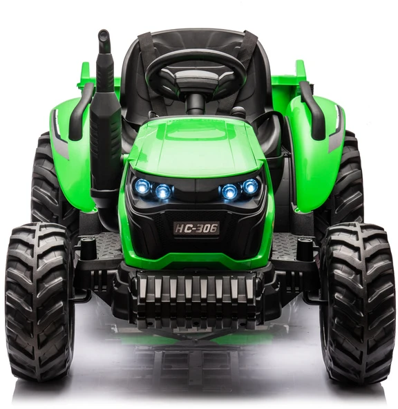 Lean Cars Akumuliatorinis traktorius su priekaba HC-306, 24V, žalias