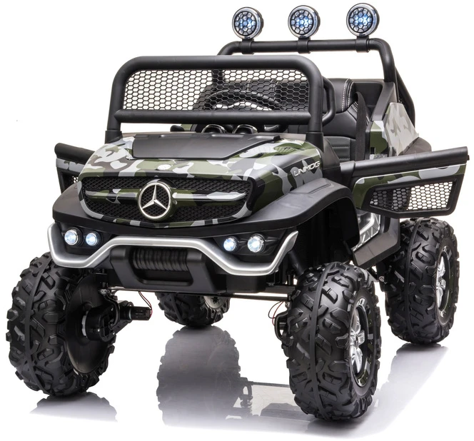 Lean Cars Dvivietis elektromobilis vaikams LeanToys Unimog S, juodas