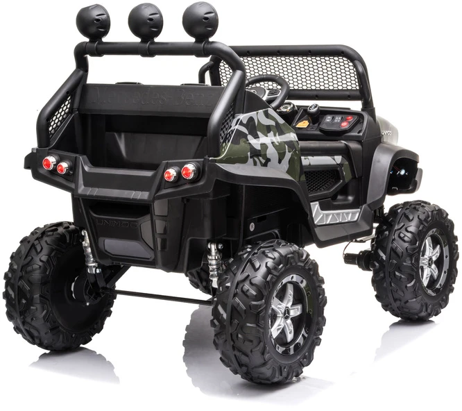 Lean Cars Dvivietis elektromobilis vaikams LeanToys Unimog S, juodas