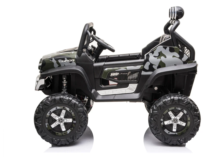 Lean Cars Dvivietis elektromobilis vaikams LeanToys Unimog S, juodas