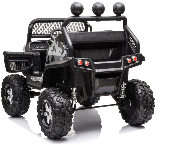 Lean Cars Dvivietis elektromobilis vaikams LeanToys Unimog S, juodas