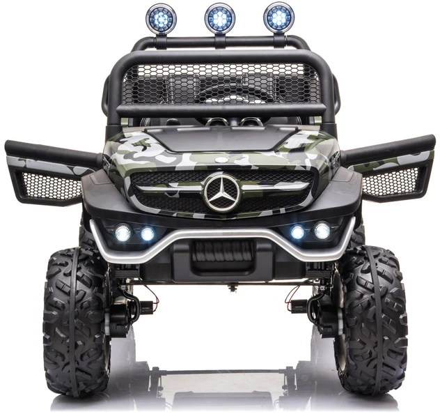 Lean Cars Dvivietis elektromobilis vaikams LeanToys Unimog S, juodas