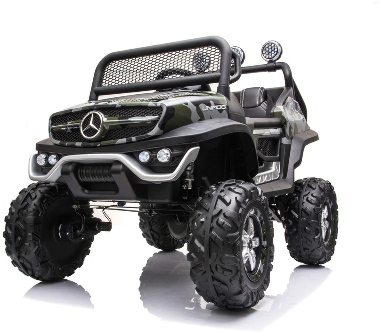 Lean Cars Dvivietis elektromobilis vaikams LeanToys Unimog S, juodas