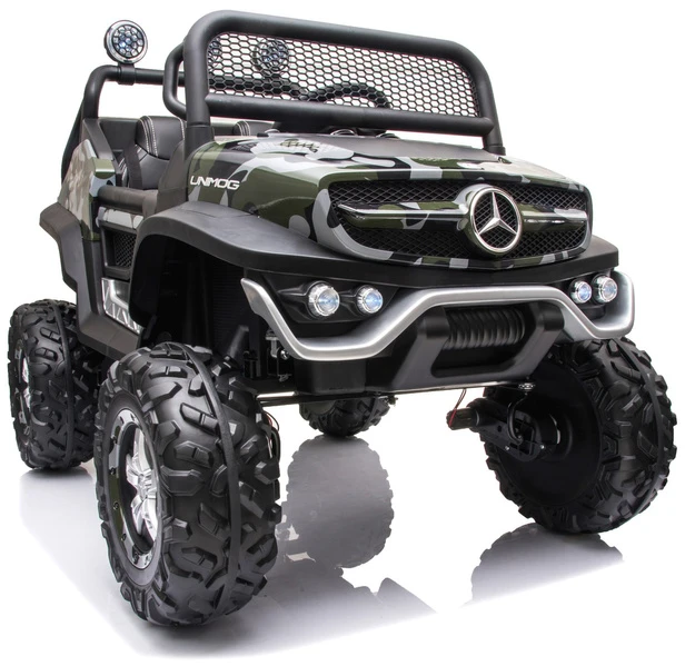 Lean Cars Dvivietis elektromobilis vaikams LeanToys Unimog S, juodas