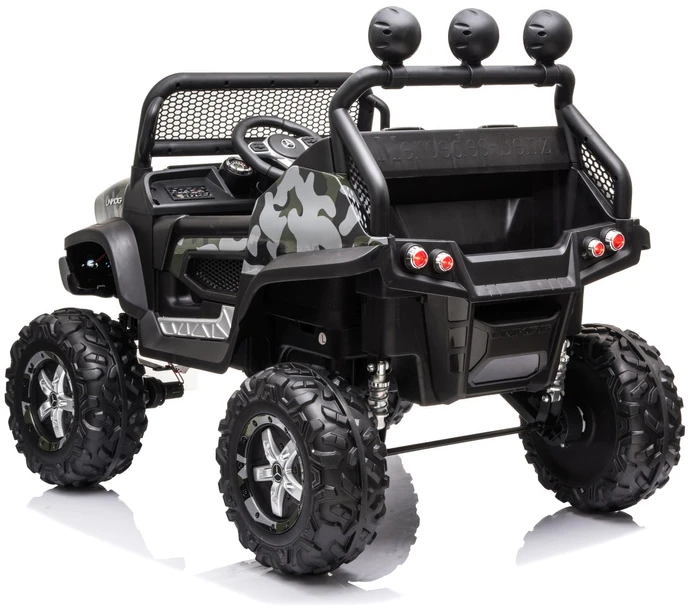 Lean Cars Dvivietis elektromobilis vaikams LeanToys Unimog S, juodas