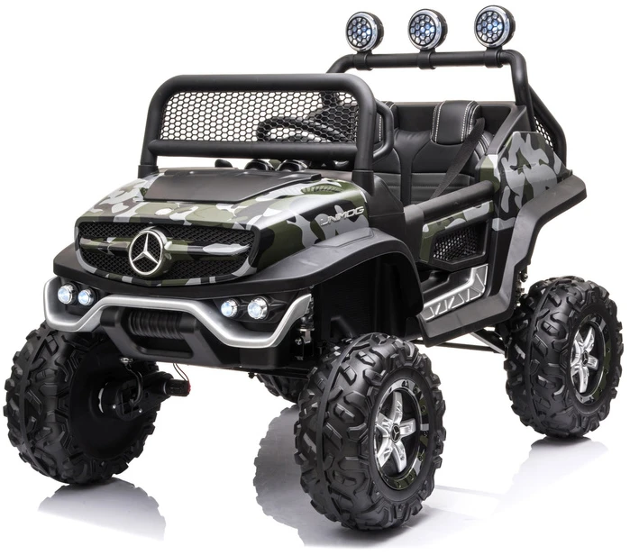 Lean Cars Dvivietis elektromobilis vaikams LeanToys Unimog S, juodas