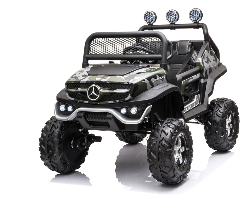 Lean Cars Dvivietis elektromobilis vaikams LeanToys Unimog S, juodas