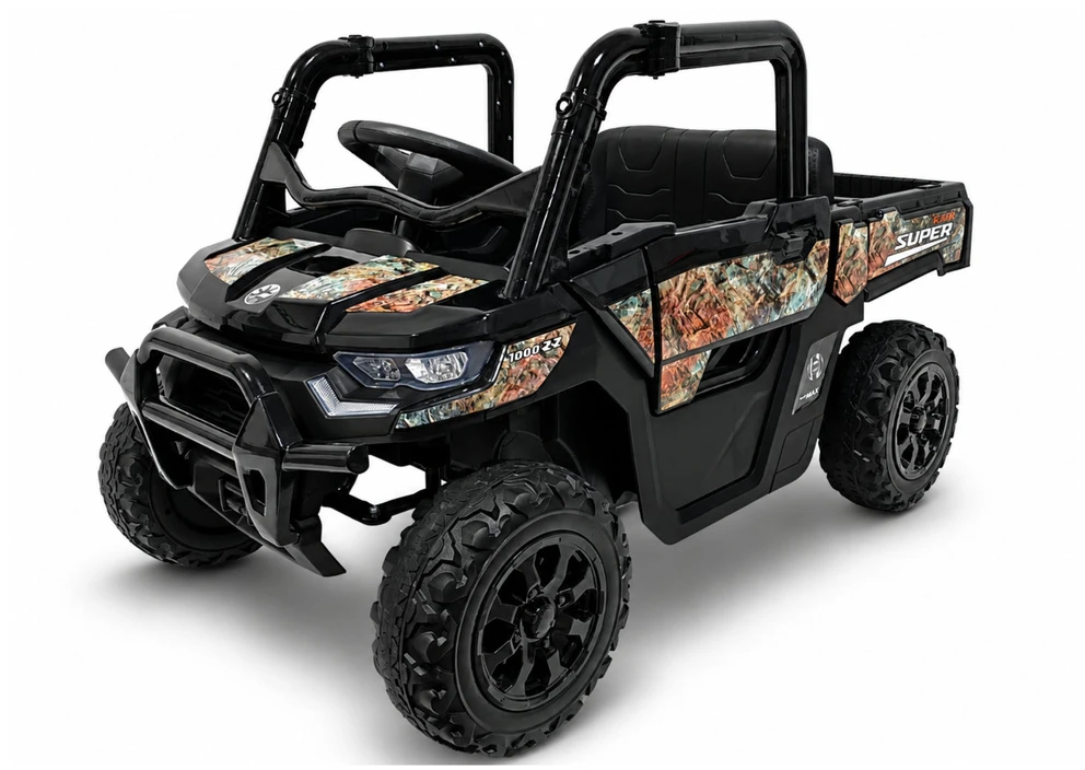 Lean Cars Akumuliatorinis 4x4 automobilis juodas