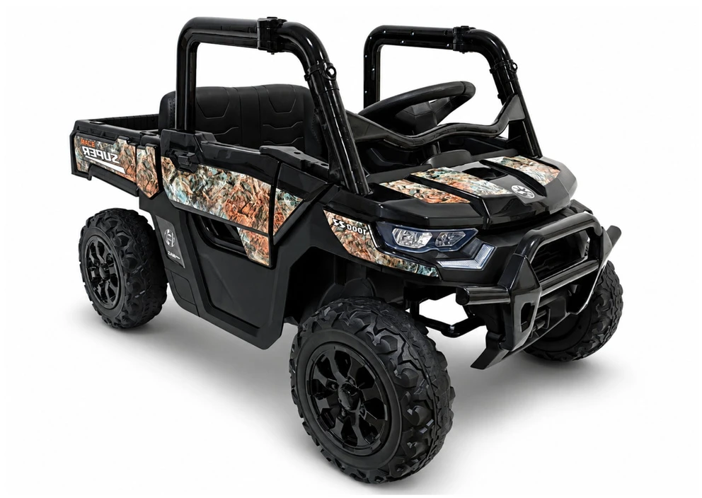 Lean Cars Akumuliatorinis 4x4 automobilis juodas