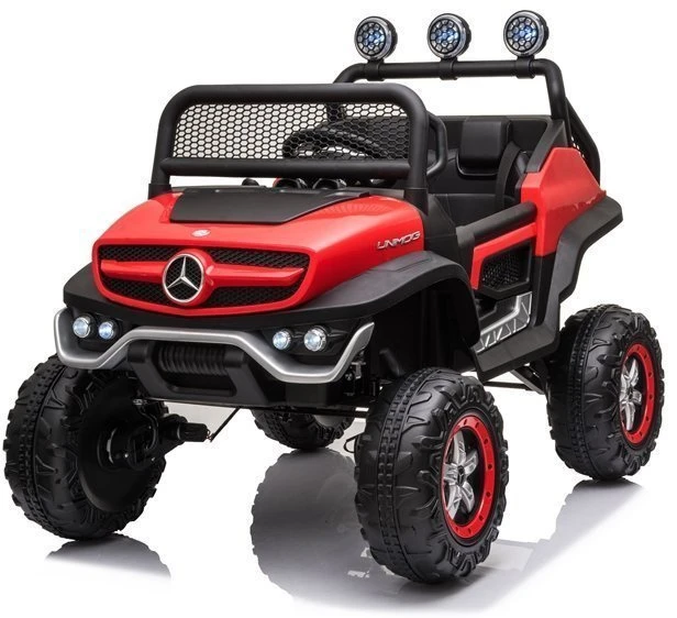 Lean Cars Vaikiškas elektrinis visureigis Mercedes Unimog S, raudonas