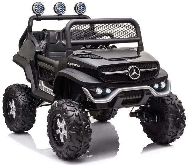Lean Cars Vaikiškas elektrinis visureigis Mercedes Unimog S, juodas