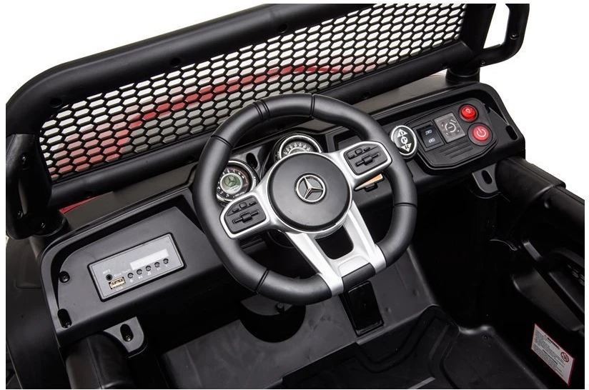 Lean Cars Vaikiškas elektrinis visureigis Mercedes Unimog S, juodas