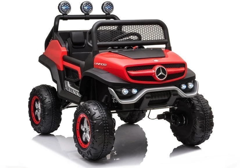 Lean Cars Vaikiškas elektrinis visureigis Mercedes Unimog S, raudonas