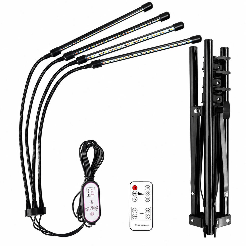 Lean Lampa LED lempa augalams auginti ir apšviesti, 4 dalių stovas, nuotolinio valdymo pultas