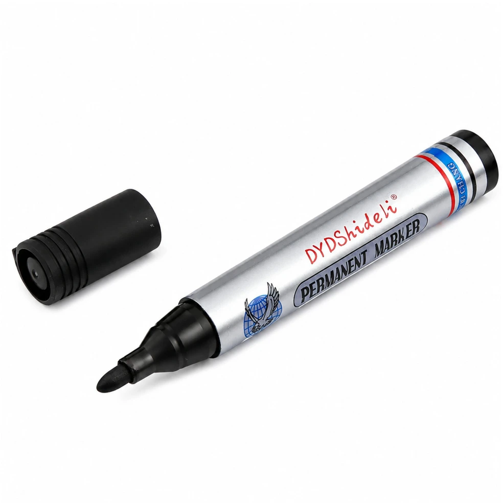 Lean Permanentinis žymeklis, atsparus vandeniui, kirstu antgaliu, juodas, 13,5 cm