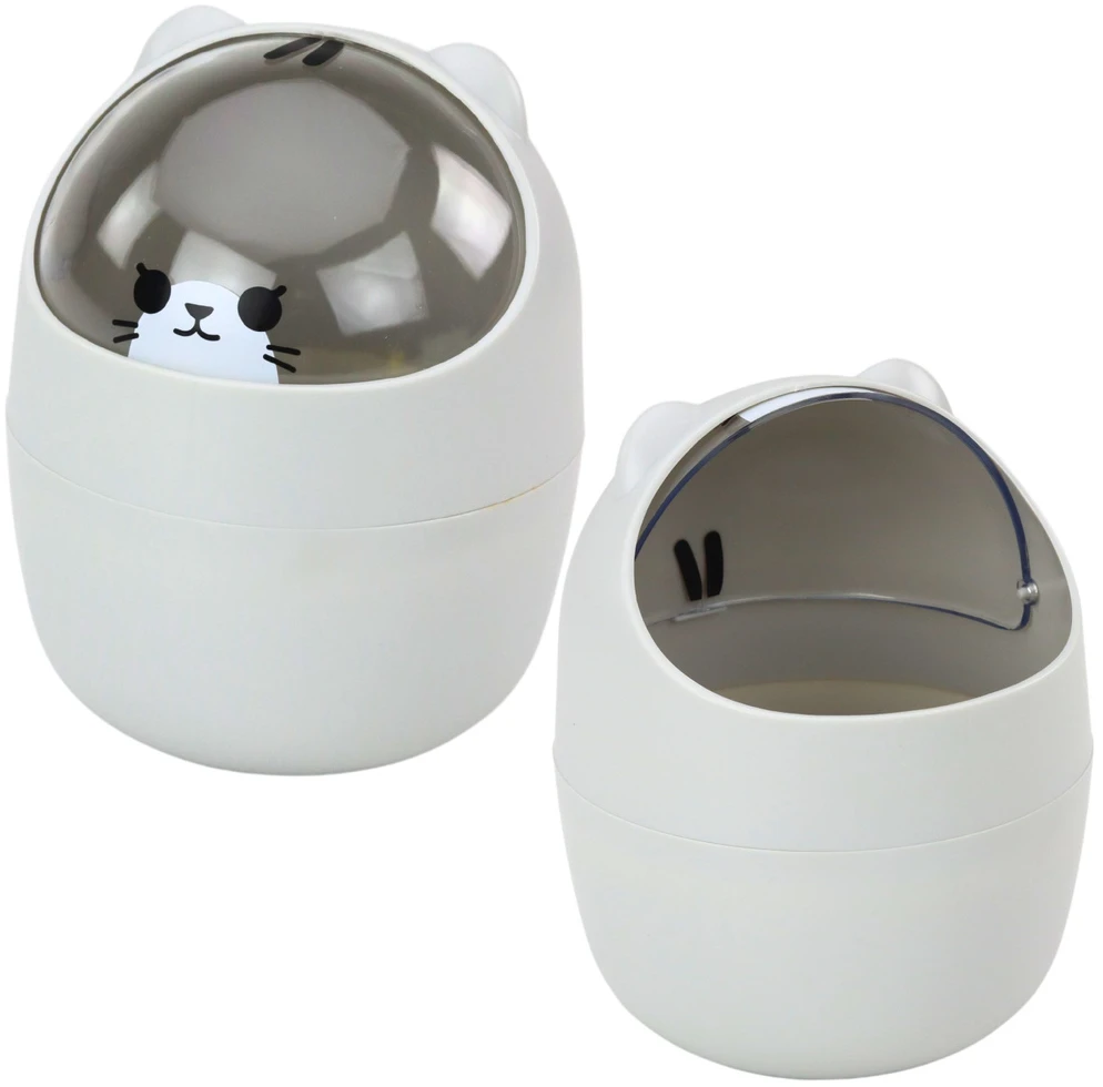 Lean Stalinė šiukšliadėžė su dangteliu, 1L, 16cm, pilkas
