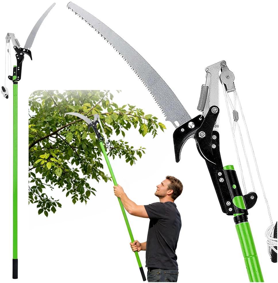 Lean Teleskopinės genėjimo žirklės su pjūklu 125–240 cm