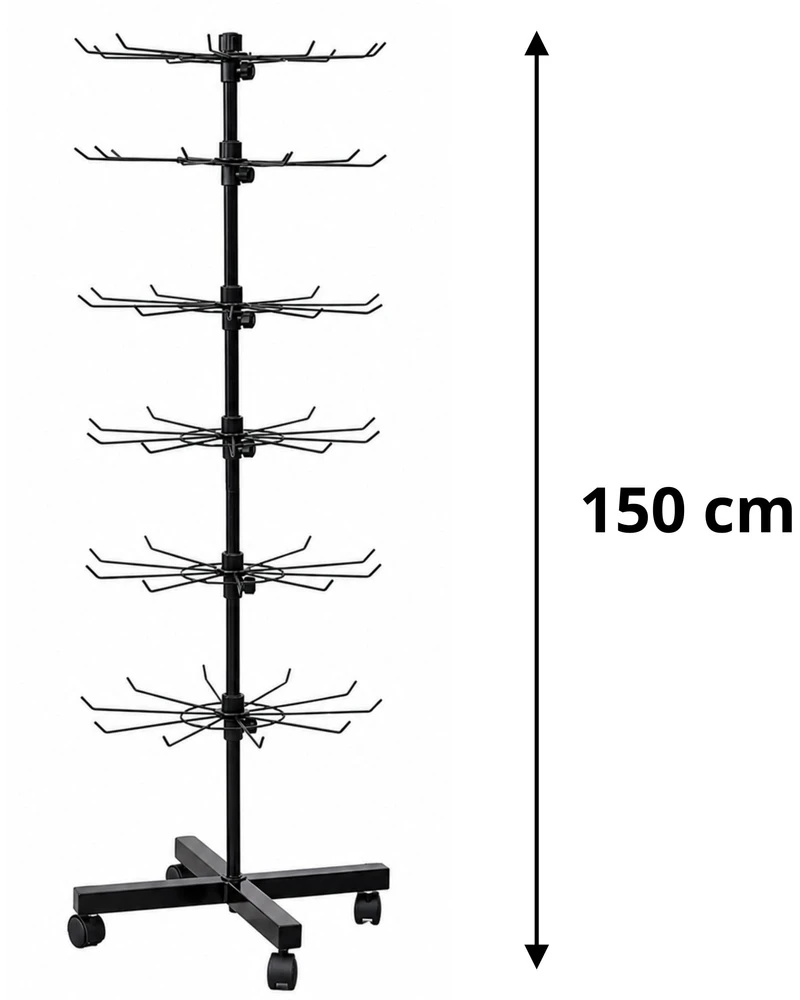 Lean Sukama ekspozicinė lentyna, 6 pakopų, juoda, 40 × 150 cm (Ekspozicinė prekė) (Ekspozicinė prekė)