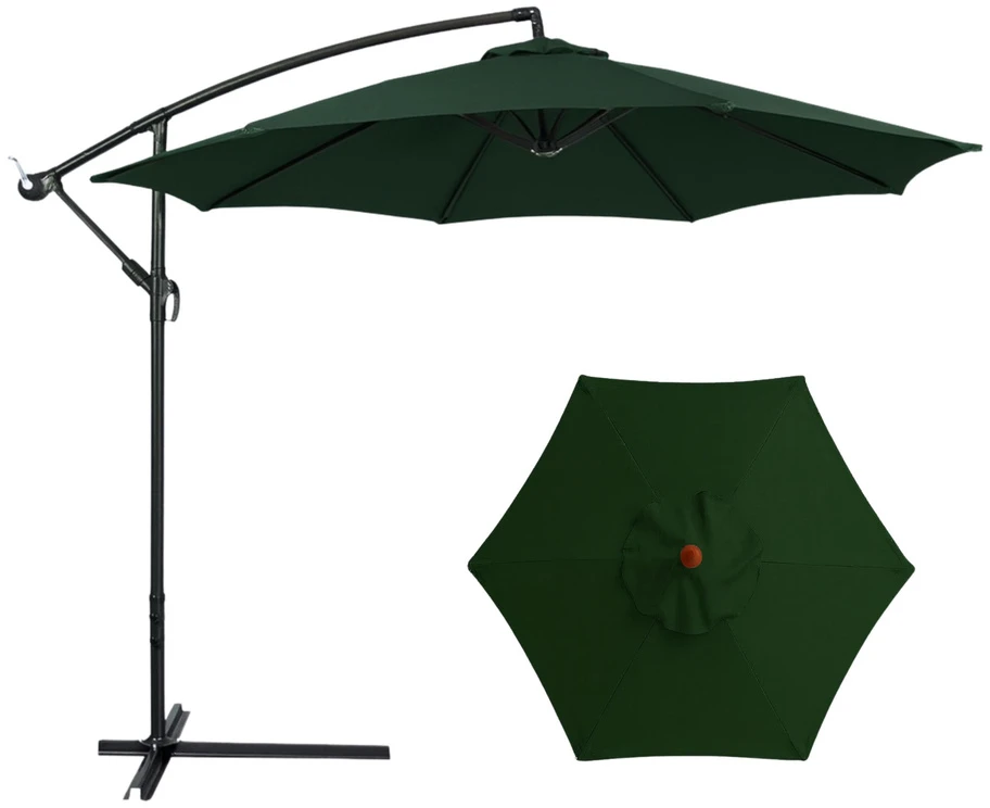 Lean Parasol Ogrodowy Boczny Z Regulacją Pochyłu Dėklas 350 x 250cm Žalias