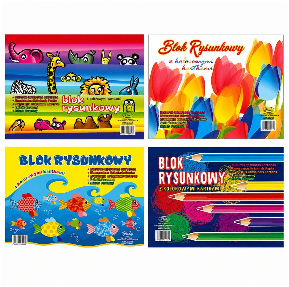 Lean School spalvotas piešimo bloknotas A4 16 lapų 80g PROTOS