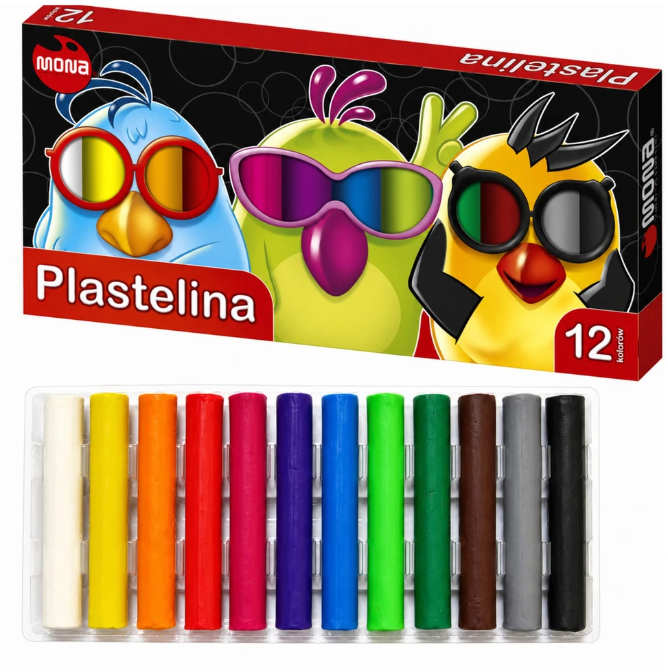 Lean School plastilinas, 12 spalvų MONA