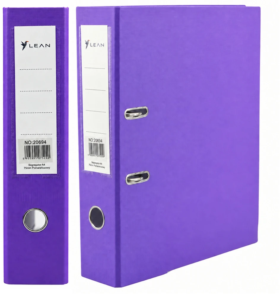 Lean Violetinis A4/75mm segtuvas su svirtiniu mechanizmu