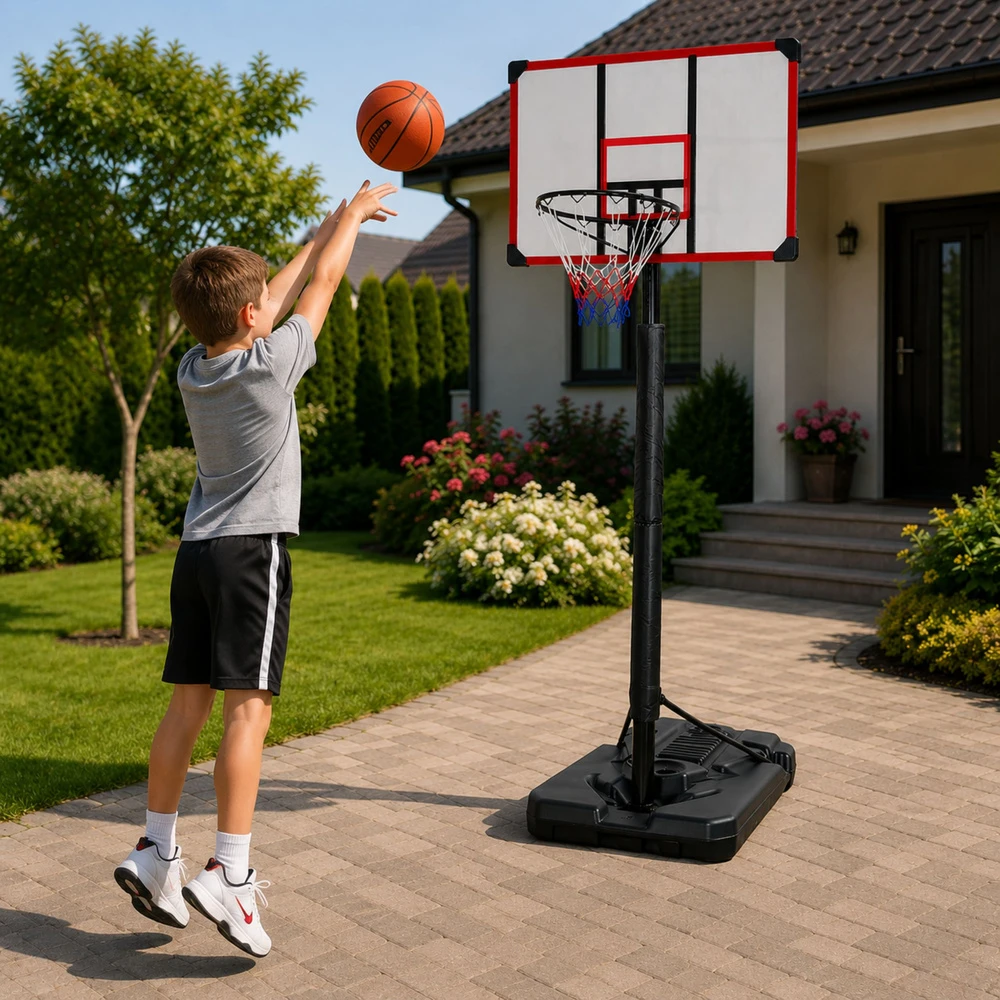 Lean Sport Krepšinio stovas su reguliuojamu aukščiu, 225–305 cm