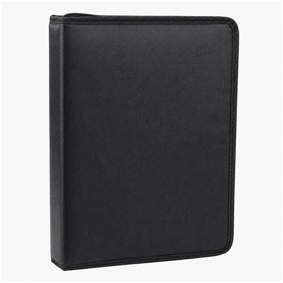 Lean A4 dokumentų dėklas su skyriais ir užtrauktuku, juodas, 36,5 × 27 × 5,5 cm