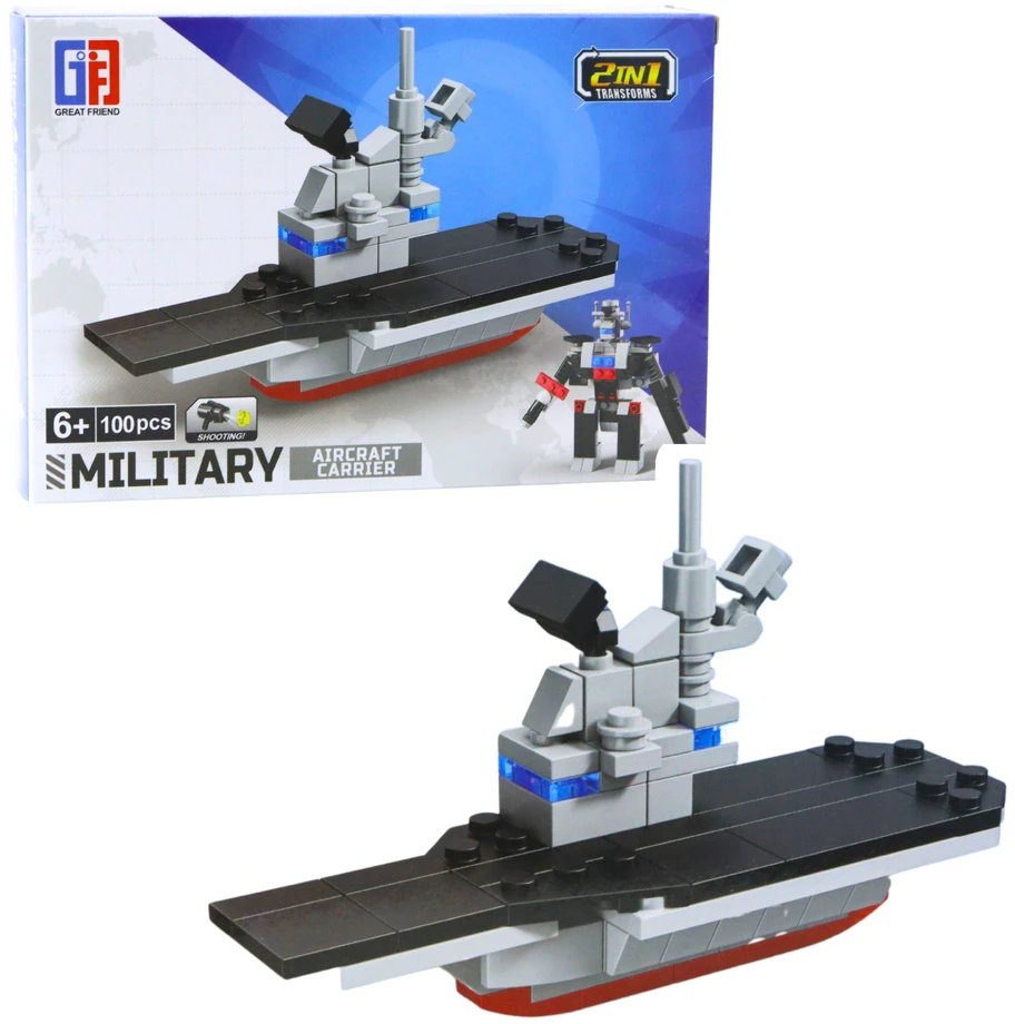 Lean Toys Konstruktorius 2-in-1 Karo transporto priemonės ir robotas