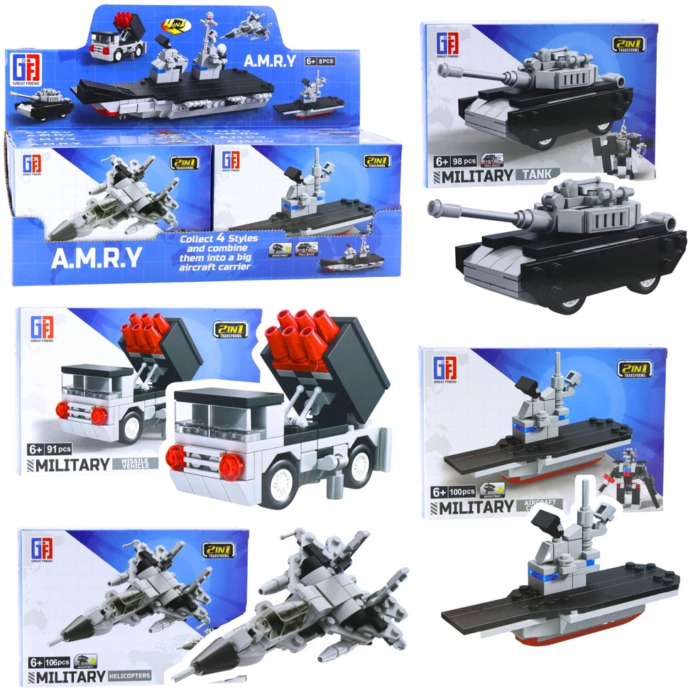Lean Toys Konstruktorius 2-in-1 Karo transporto priemonės ir robotas