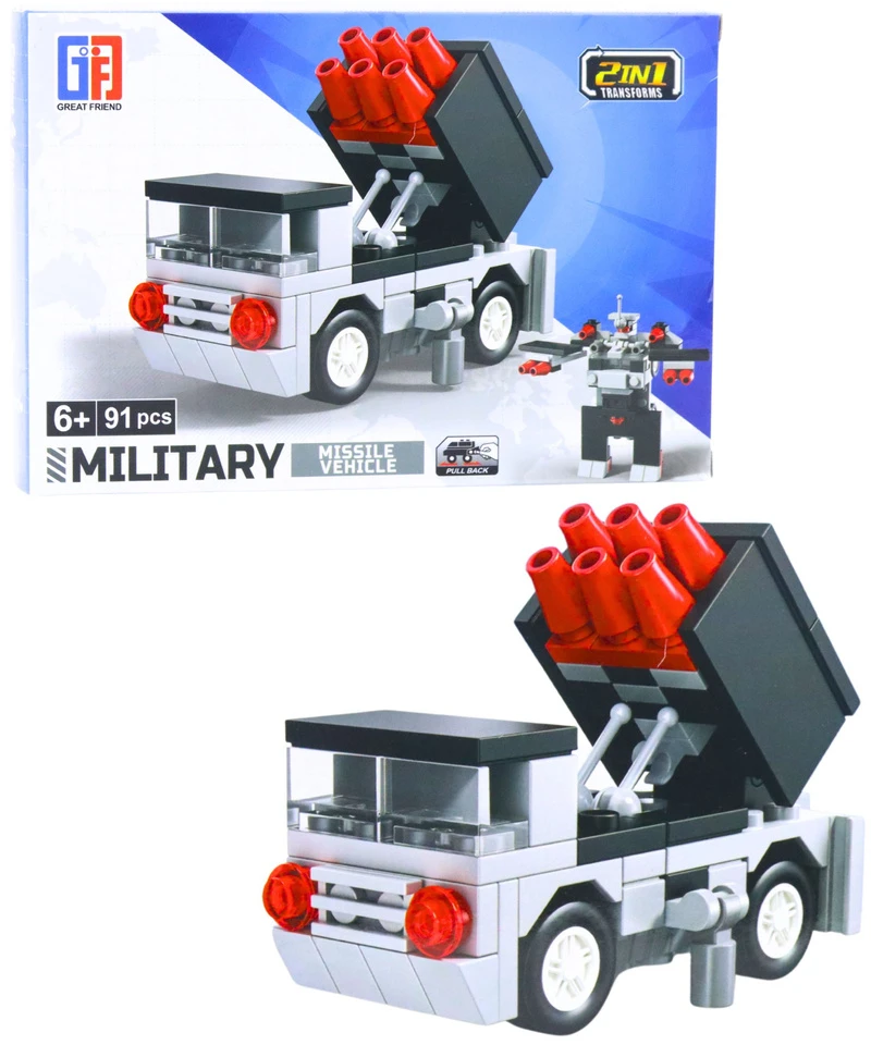 Lean Toys Konstruktorius 2-in-1 Karo transporto priemonės ir robotas
