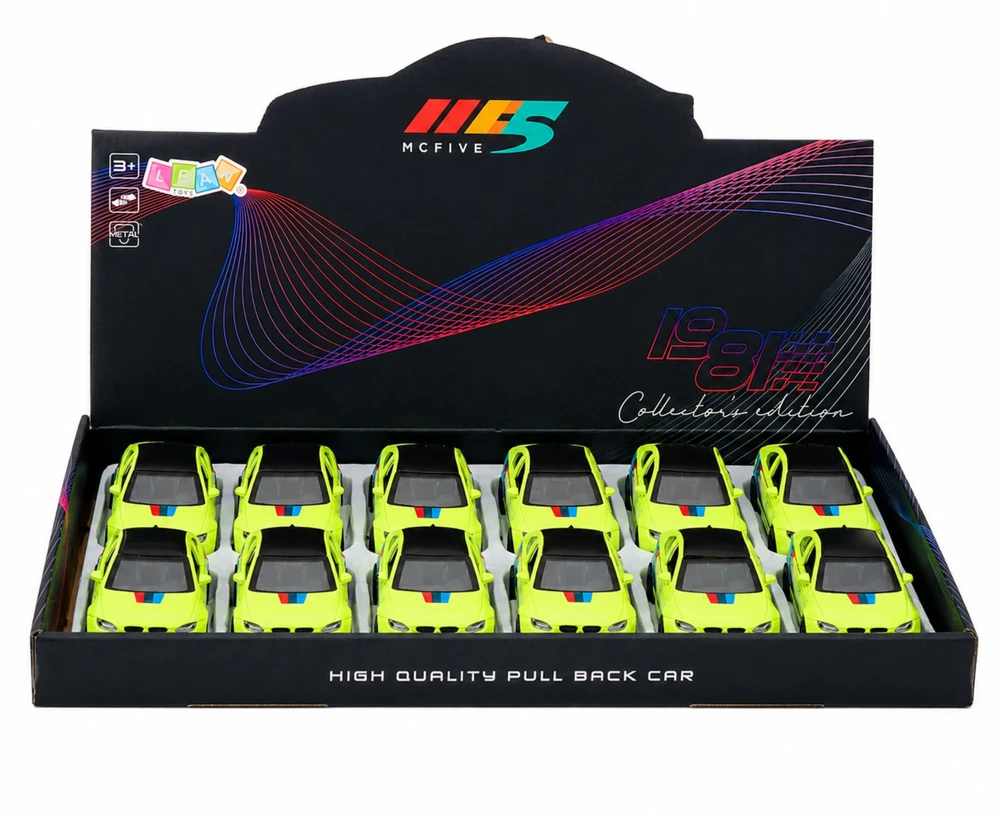 Lean Toys Žaislinis sportinis automobilis su inerciniu mechanizmu ir atidaromomis durimis, geltonas, 12,5 x 5 x 4 cm