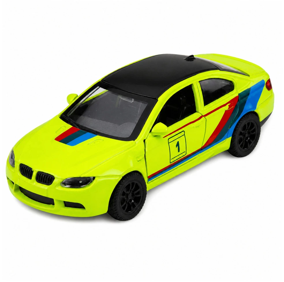 Lean Toys Žaislinis sportinis automobilis su inerciniu mechanizmu ir atidaromomis durimis, geltonas, 12,5 x 5 x 4 cm