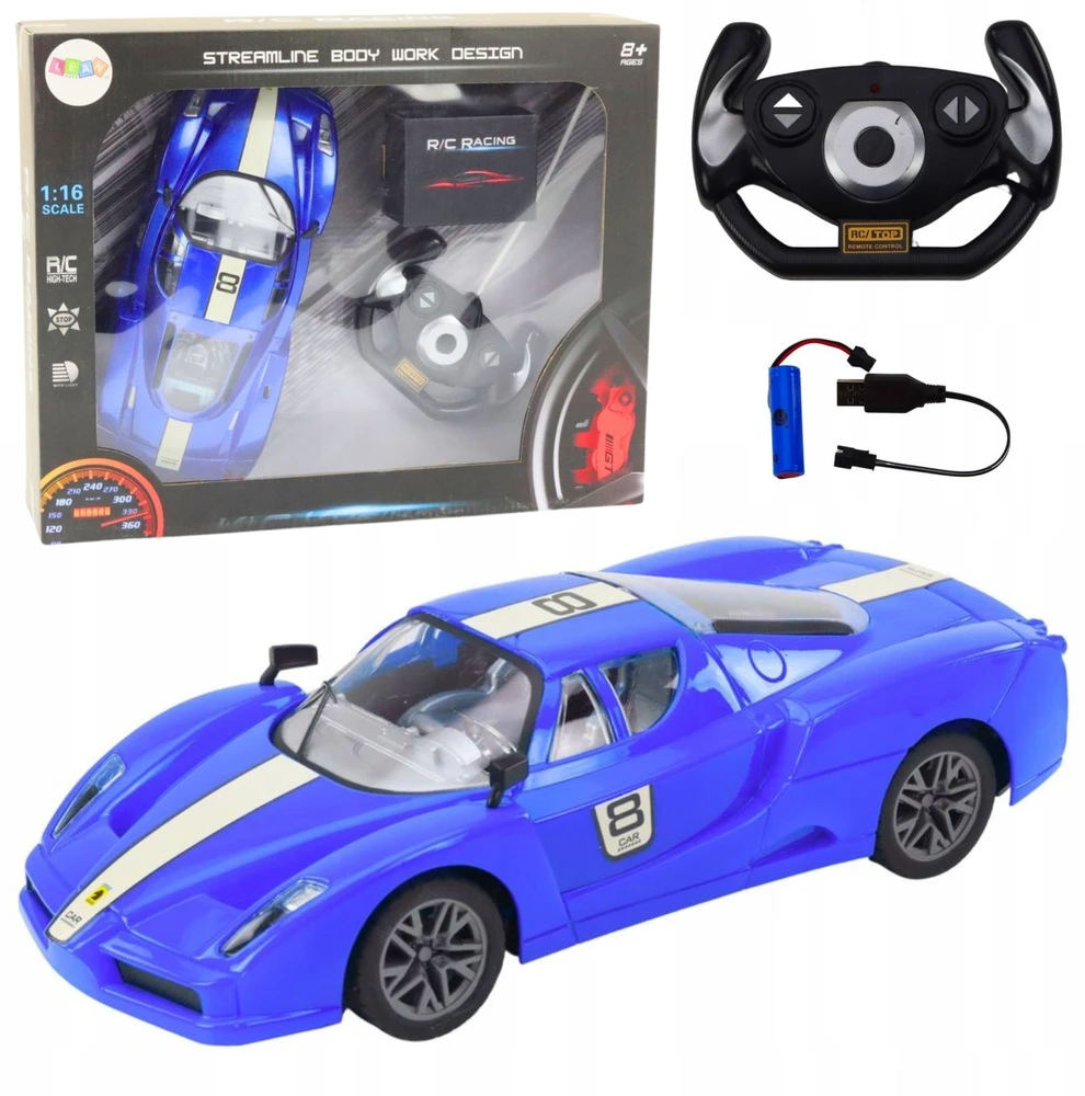 Lean Toys Nuotoliniu būdu valdoma sportinė mašina 1:16 RC Raudona