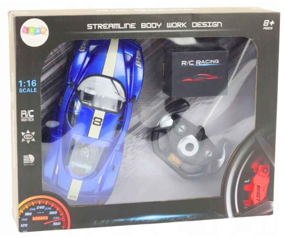 Lean Toys Nuotoliniu būdu valdoma sportinė mašina 1:16 RC Raudona