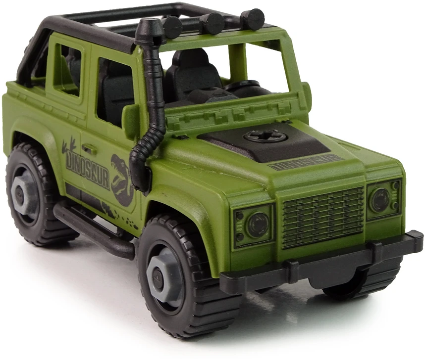 Lean Toys Žaislinis automobilis su dinozaurų transportavimo priekaba, žalias, 18 cm