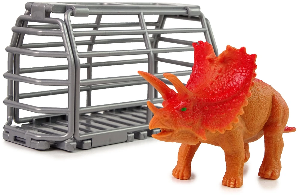 Lean Toys Žaislinis automobilis su dinozaurų transportavimo priekaba, žalias, 18 cm