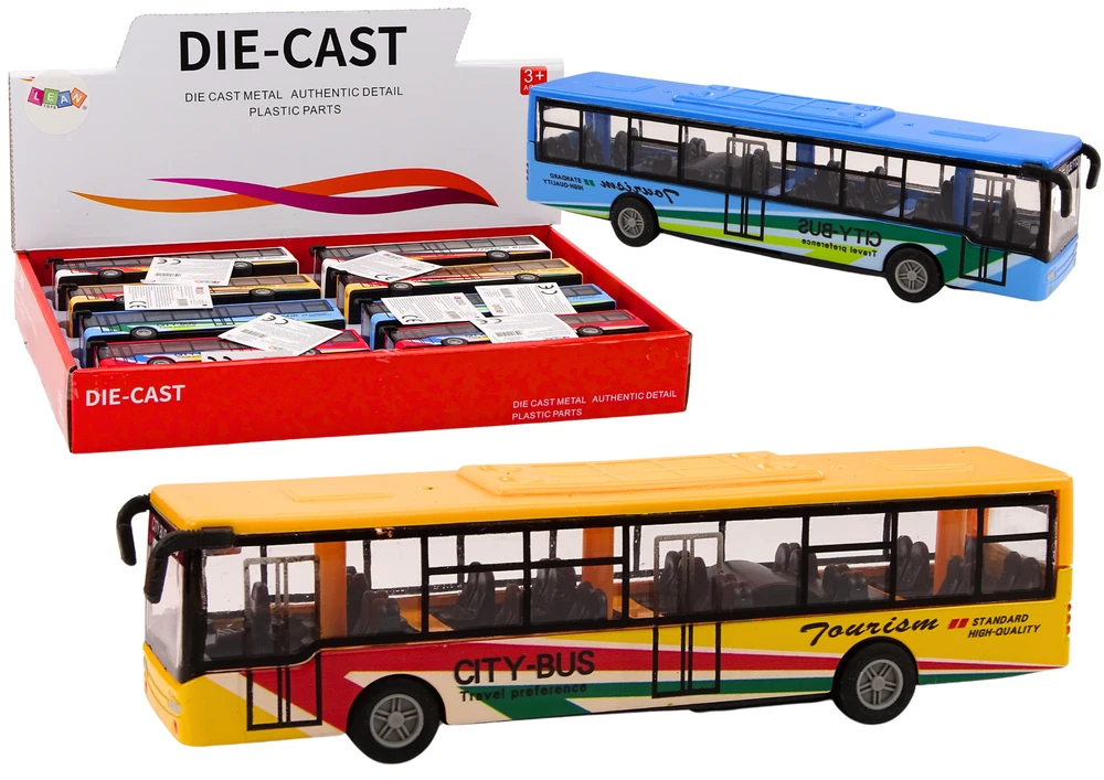 Lean Toys Miesto autobusas, 15 cm, metalinis