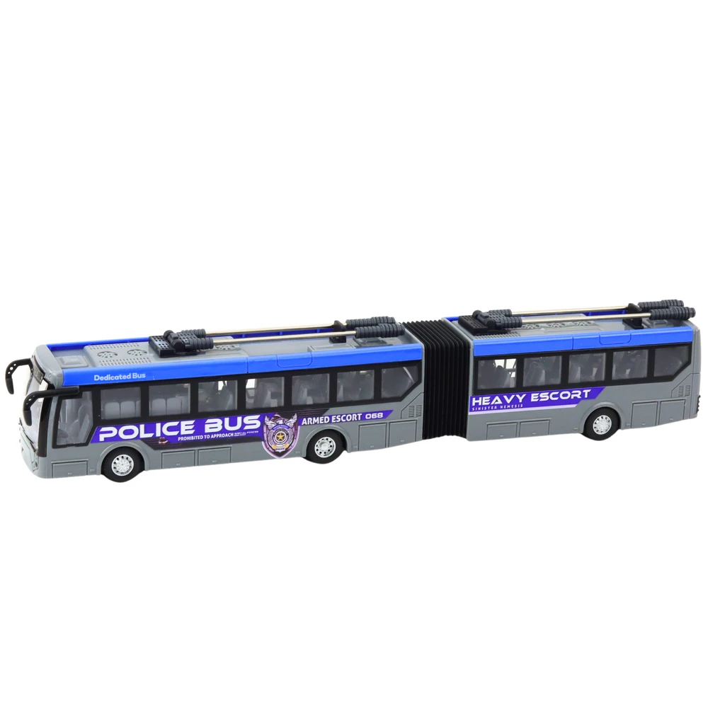 Nuotoliniu būdu valdomas policijos autobusas su LED apšvietimu, 1:32