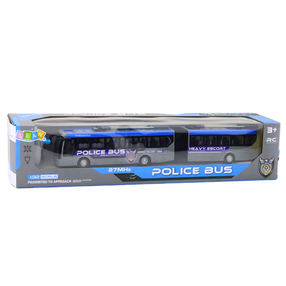 Nuotoliniu būdu valdomas policijos autobusas su LED apšvietimu, 1:32