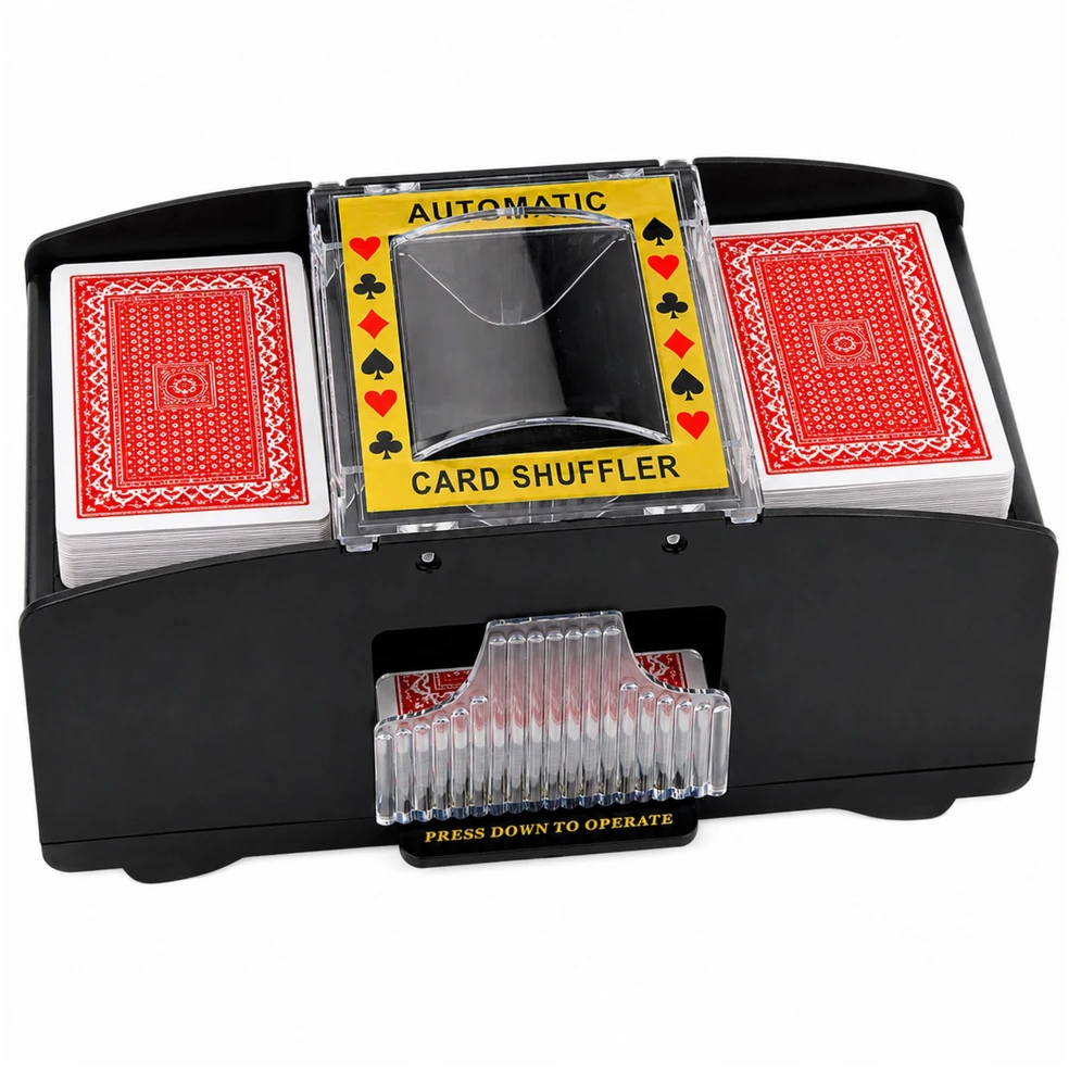 Lean Toys Automatinis kortų maišytuvas 2 kaladėms, 20,5 × 9 × 10 cm