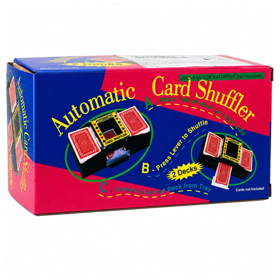 Lean Toys Automatinis kortų maišytuvas 2 kaladėms, 20,5 × 9 × 10 cm