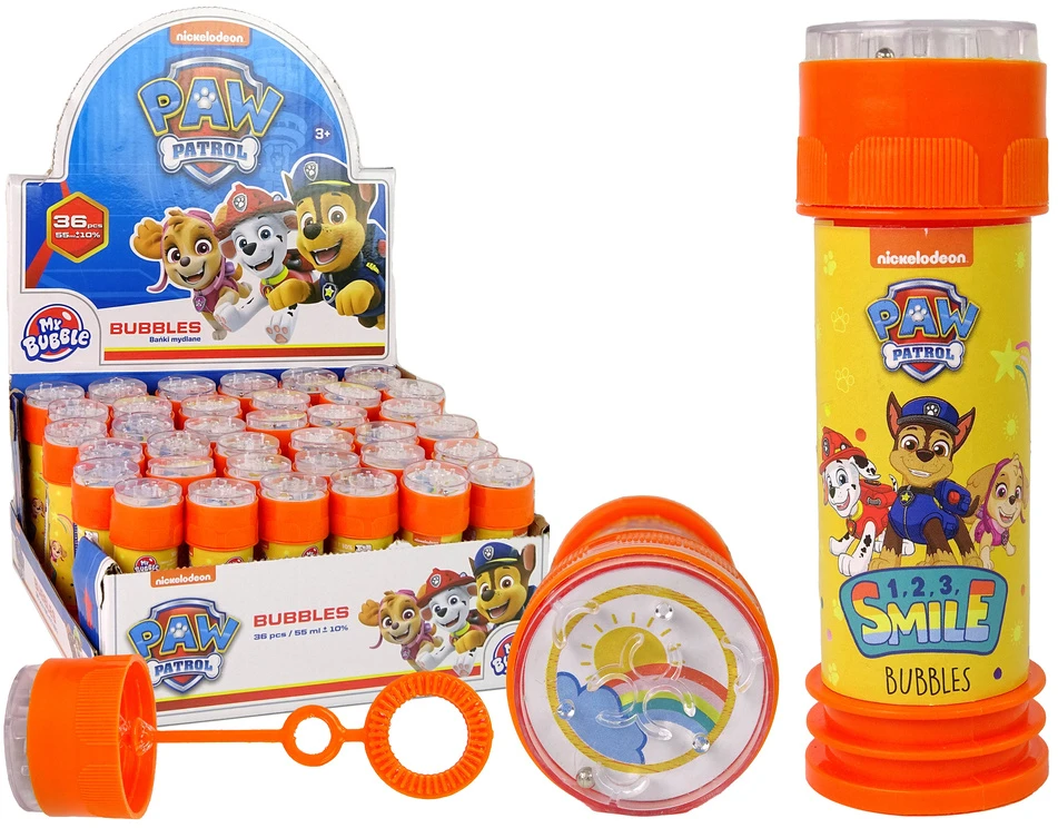 Lean Toys Paw Patrol muilo burbulai 55 ml, raudoni
