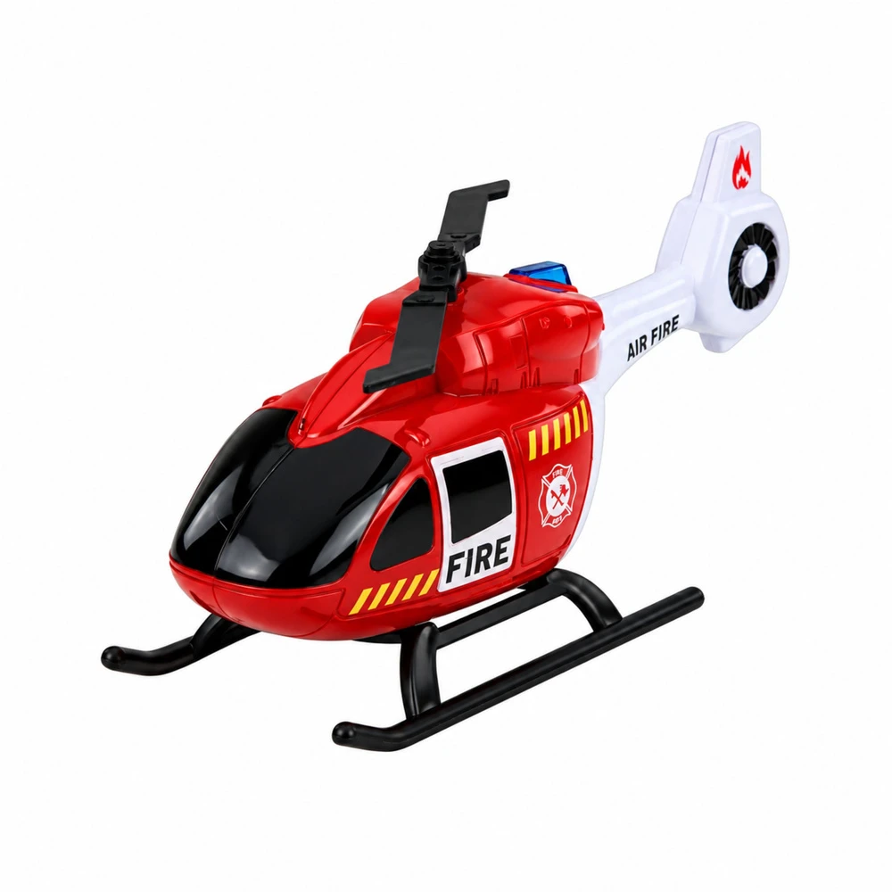 Lean Toys Gaisrinė su garažu ir transporto priemonėmis, raudona ir balta, 32 x 17 x 21 cm