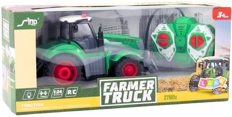 Lean Toys Nuotoliniu būdu valdomas žaislinis traktorius ūkininkams 1:24