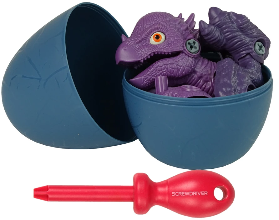Lean Toys „Dinosaur Stygimoloch“ rinkinys su „pasidaryk pats“ kiaušinių atsuktuvu Violetinė
