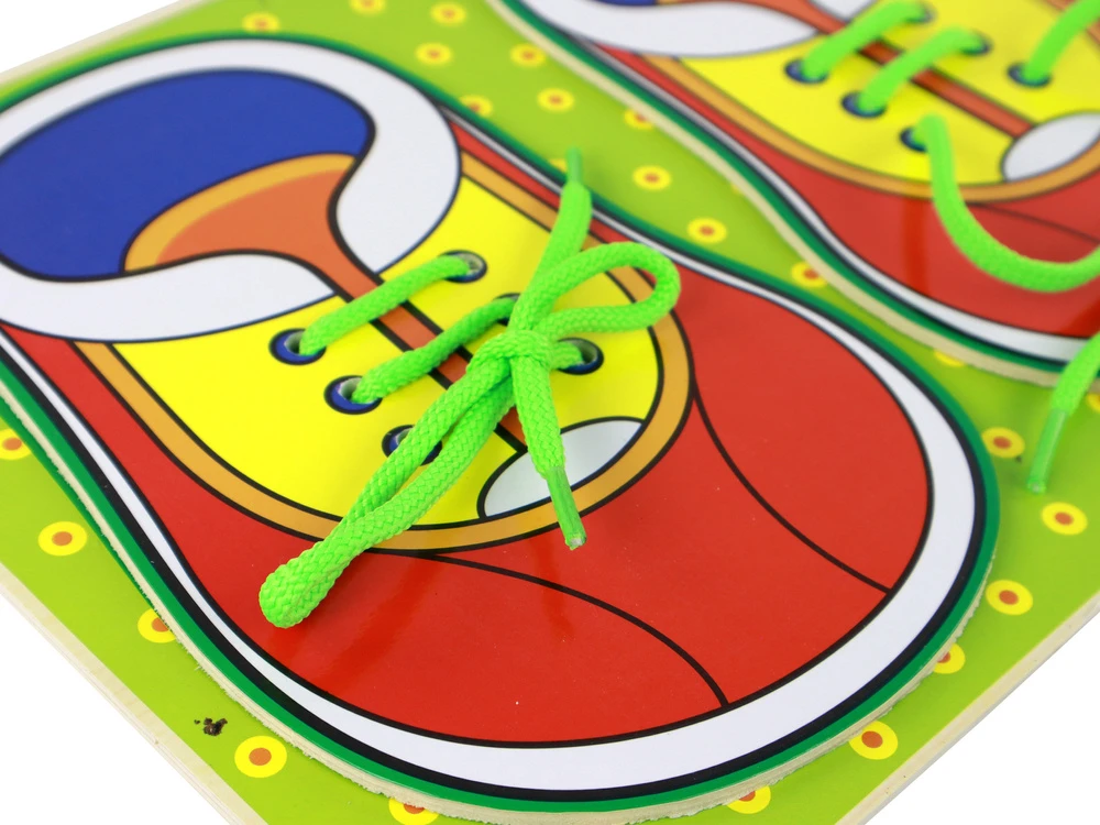 Lean Toys Medinis lavinamasis žaislas raištelių rišimui
