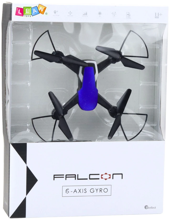 Dronas Falcon su šešių ašių giroskopu ir LED apšvietimu